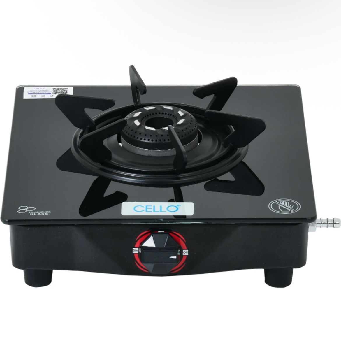 Cello Premium Single Burner Glass Top Gas Stove – Sleek & Modern Kitchen Essential
