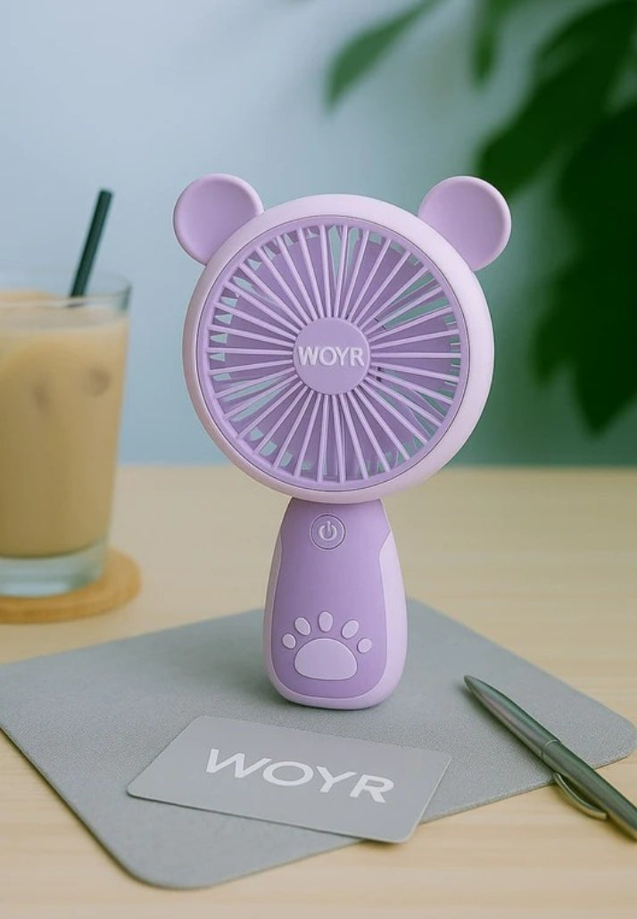 Cute Portable Mini Desk Fan in Pastel Purple