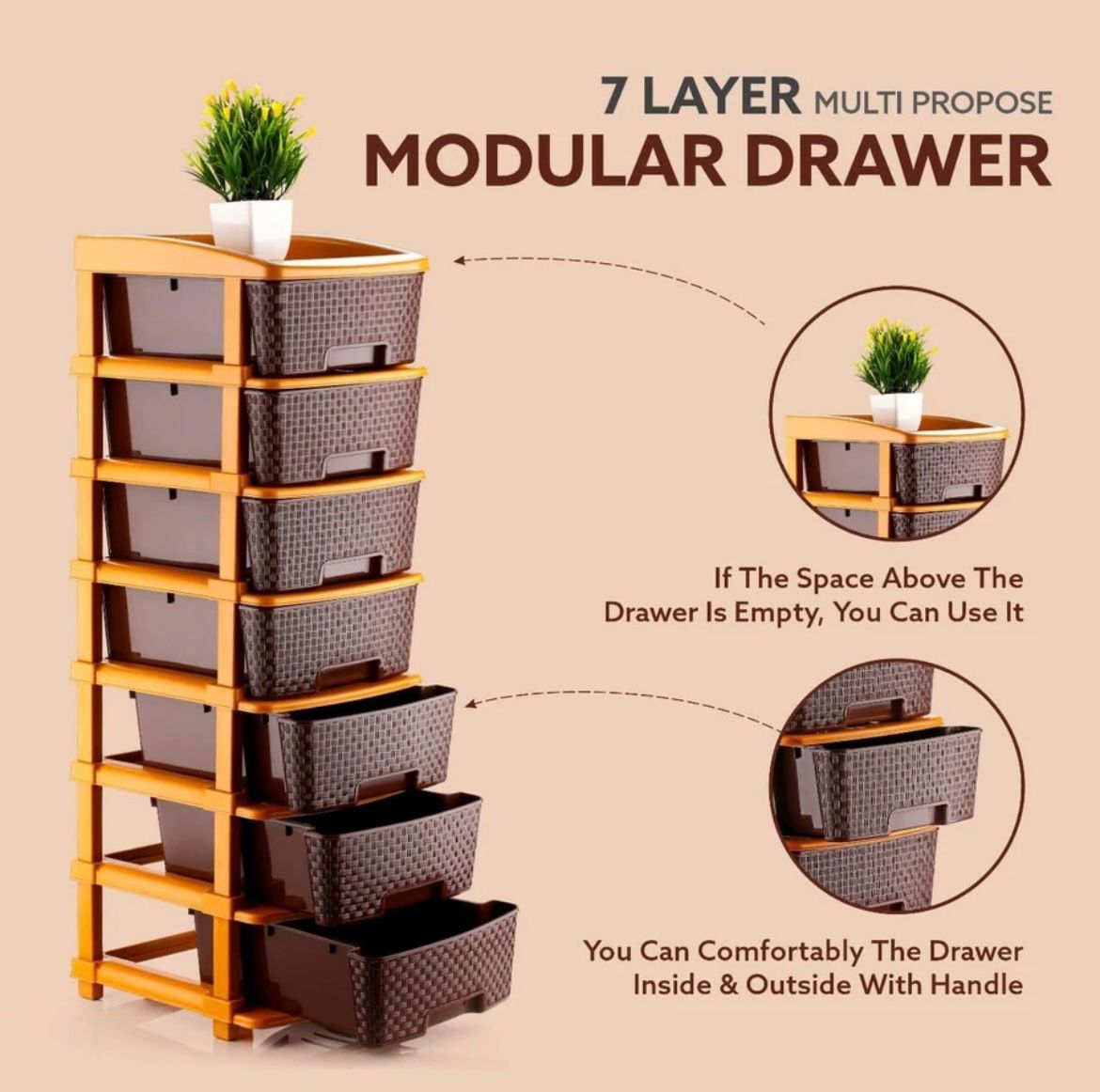 Premium 7-Drawer Multi-Purpose Storage Organizer Tower – Space Saving Cabinet for Home