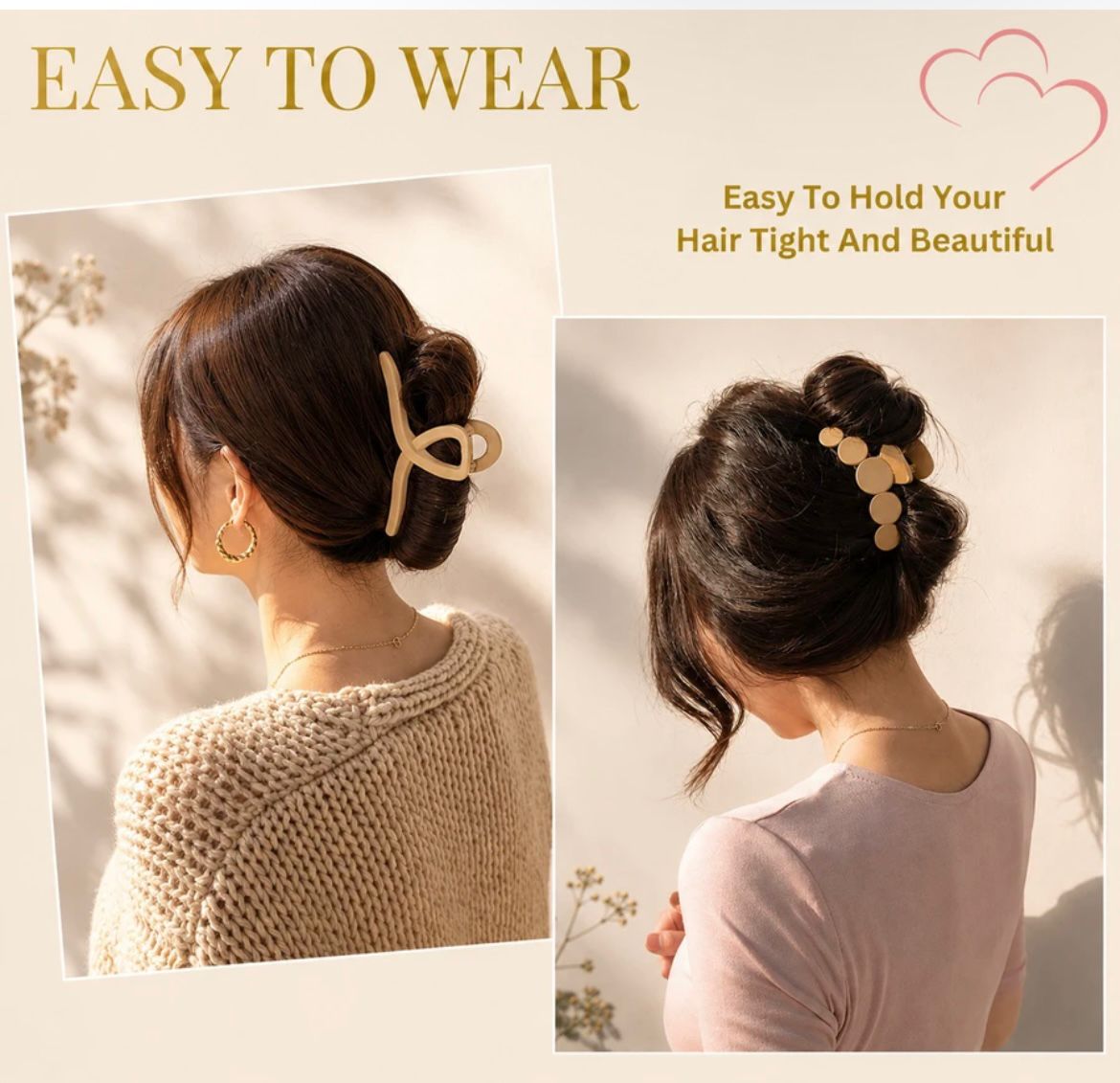 4-Piece Matte Finish Large Hair Claw Clip Set for Women | Stylish Strong Grip Hair Accessories