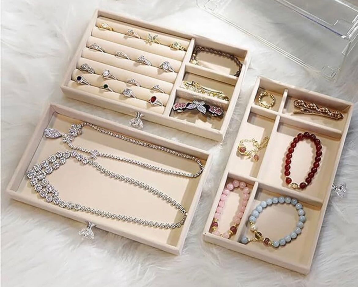 Luxury Multi-Layer Jewelry Organizer Box – Transparent Drawer Storage Case