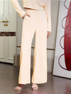 Soft Blush Power Suit with Wide-Leg Trousers
