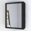 Modern Matte Black Wall-Mounted Bathroom Mirror Cabinet with Storage