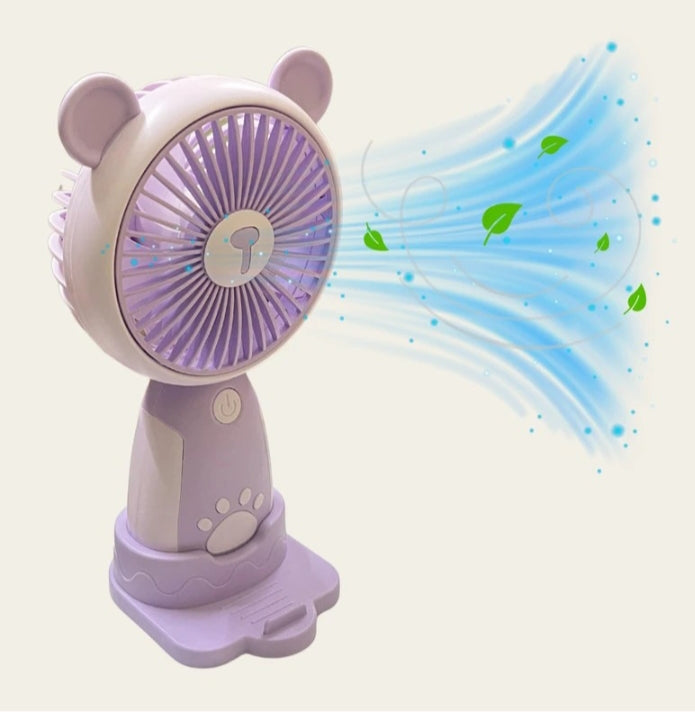 Cute Portable Mini Desk Fan in Pastel Purple