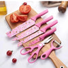 Cute Pink Kitchen Knife & Peeler Set – Multi-Purpose Cartoon Design Cooking Tool Kit
