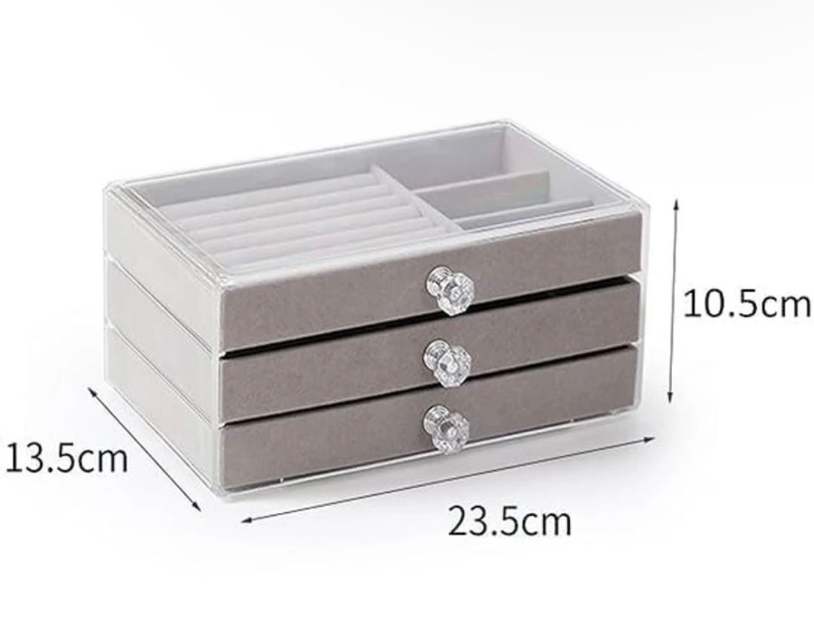 Luxury Multi-Layer Jewelry Organizer Box – Transparent Drawer Storage Case