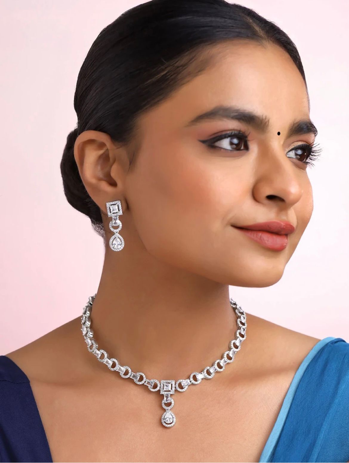 Luxury Crystal Teardrop Necklace & Earrings Set