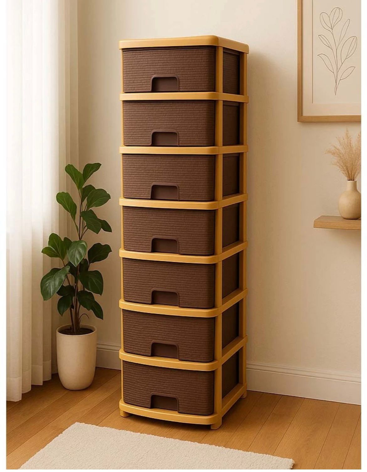 Premium 7-Drawer Multi-Purpose Storage Organizer Tower – Space Saving Cabinet for Home