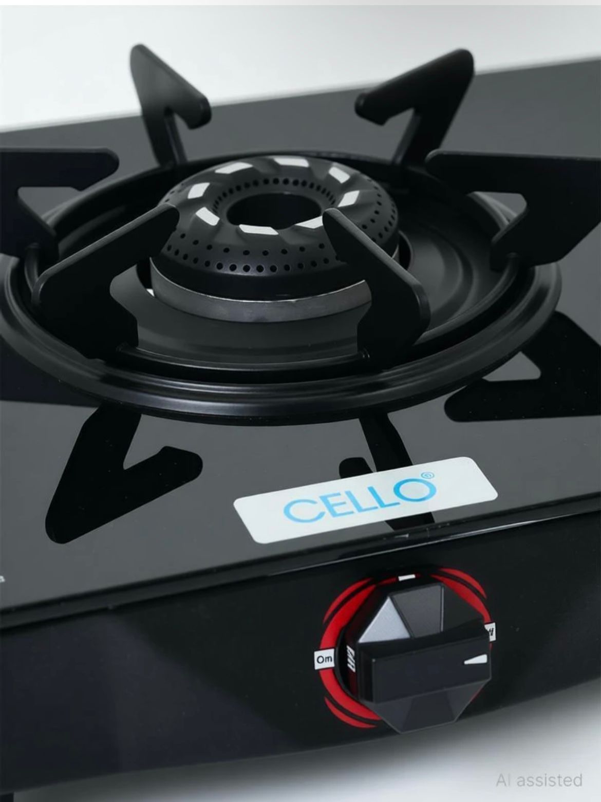 Cello Premium Single Burner Glass Top Gas Stove – Sleek & Modern Kitchen Essential