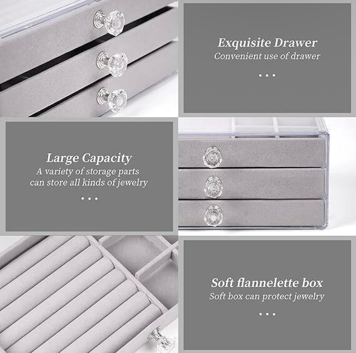 Luxury Multi-Layer Jewelry Organizer Box – Transparent Drawer Storage Case