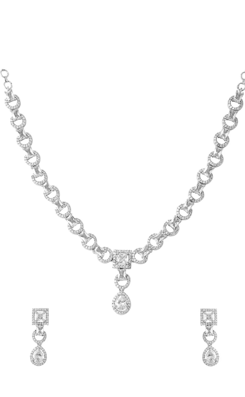 Luxury Crystal Teardrop Necklace & Earrings Set