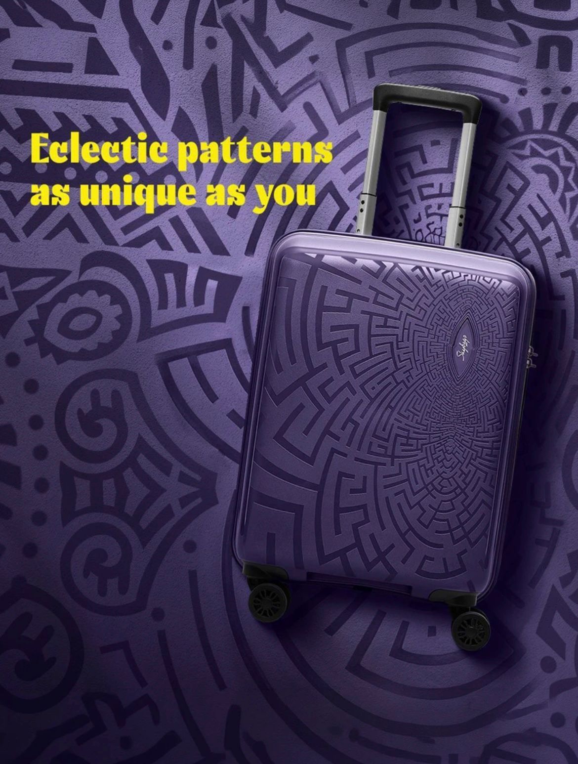 Purple Premium Hard Shell Travel Trolley Suitcase – 360° Spinner Wheels